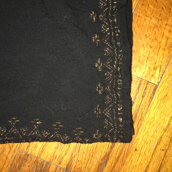 Black flowy shorts with gold embroidered design - Picture 3 of 3